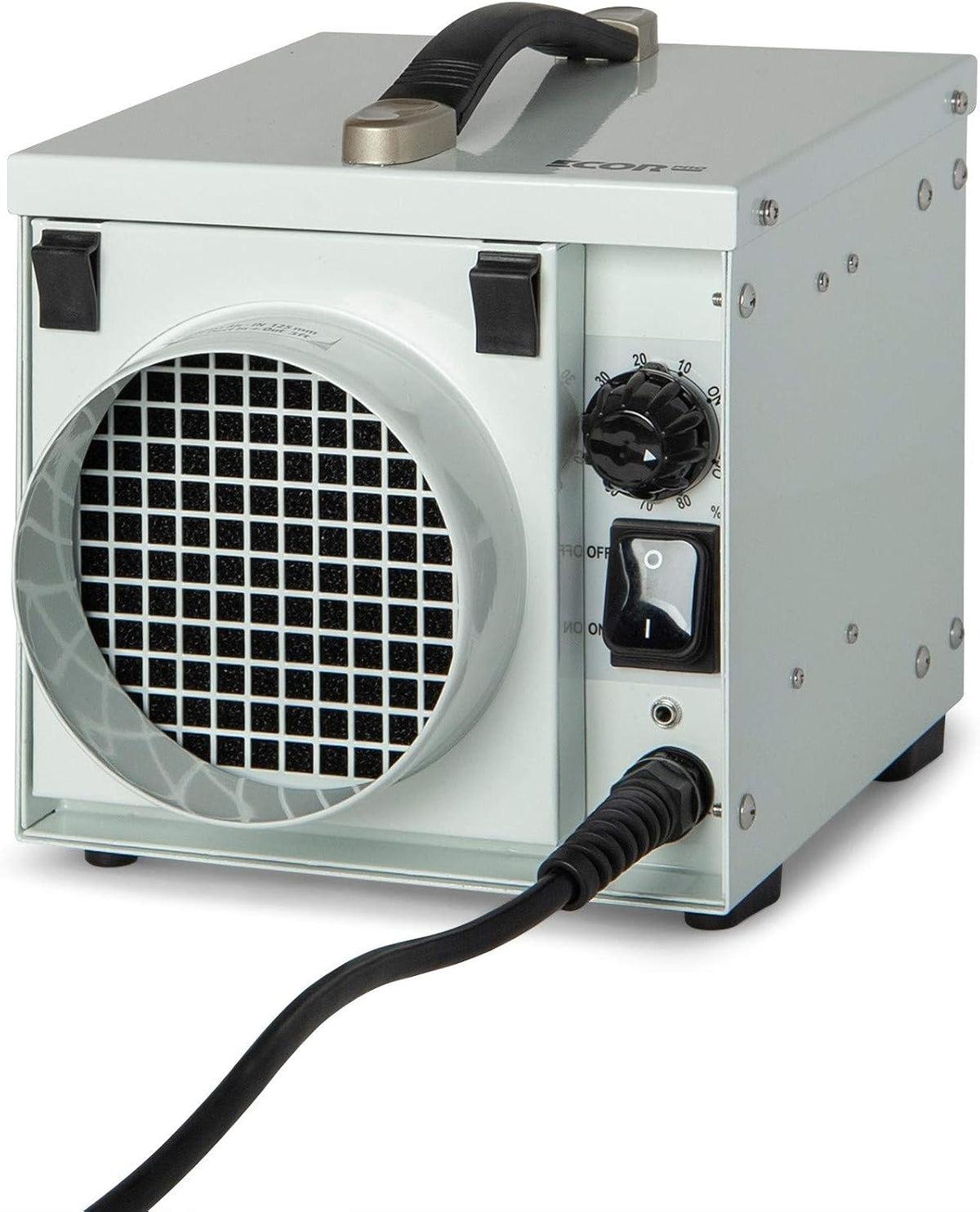 ECOR PRO Luftentfeuchter, 8 Liter, 200 m, Weiß, DH800 DryFan Adsorptions-, /Tag, mit Hygrostat, Für Flächen bis zu ²