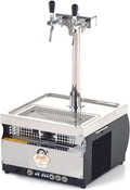 ich-zapfe.de Mini-Zapfanlagen, 50 Liter, Silber/Grün, Kontakt 55/K Profi Zapfanlage, Bierzapfanlage 2-leitig Trockenkühlgerät aus Edelstahl