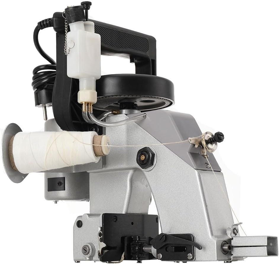 Lfhelper Overlock-Nähmaschinen, 220 V, 90 W, Schwarz, Sack Nähmaschine, Tragbar Sacknähmaschine 1250 Stiche/min, mit 4 Rolle Nähfaden
