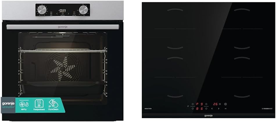 Gorenje Backofen, Schwarz/Silber, set Pyro Induktion