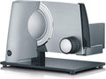 GRAEF. Schlitten, 170 mm, Silber, Allesschneider SKS320 Vollmetallgehäuse mit, platzsparende Bauweise, Glasbodenplatte