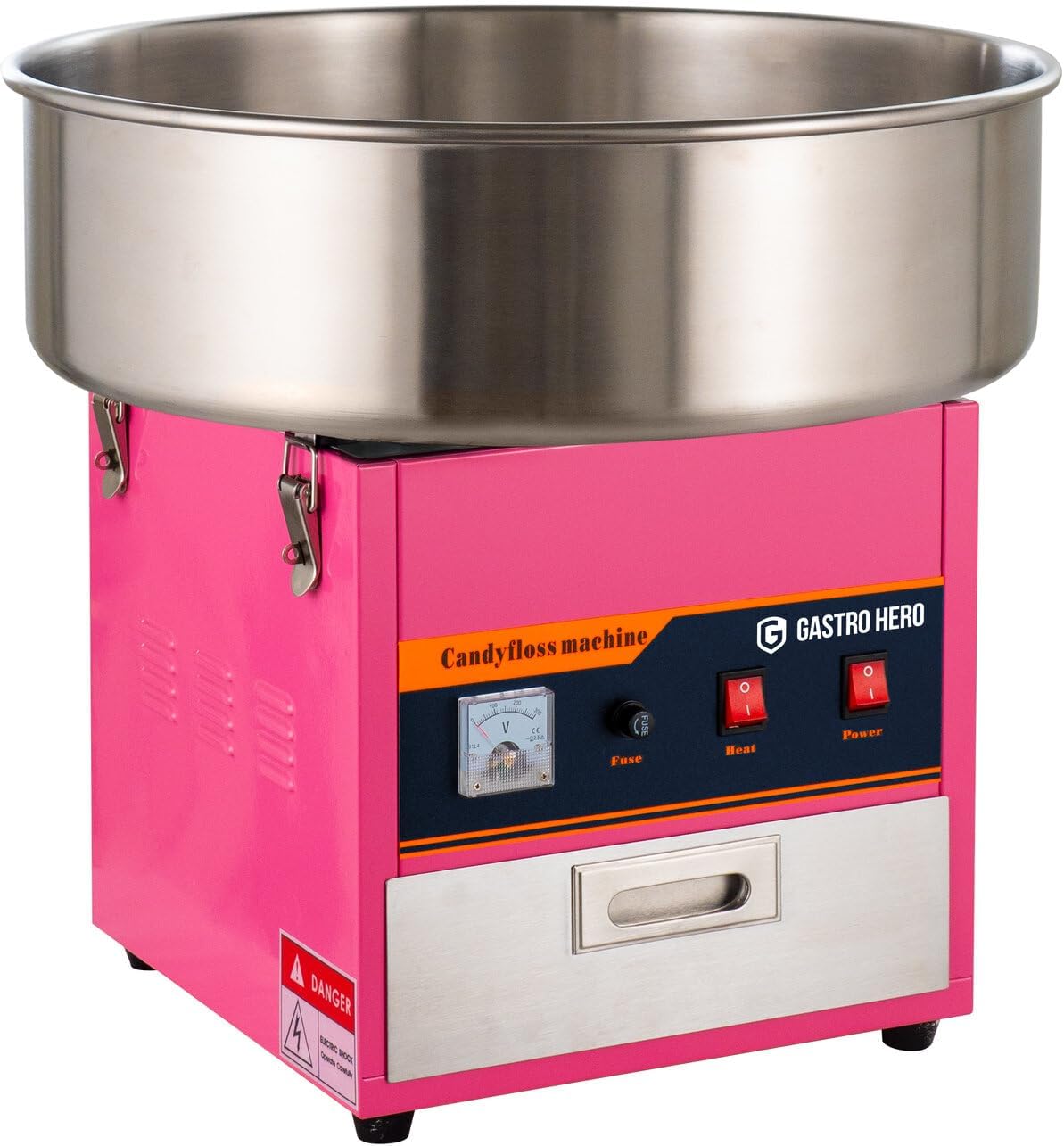 GastroHero Zuckerwattemaschinen, Schwarz, Zuckerwattemaschine I Profi Zuckerwatte Maschine