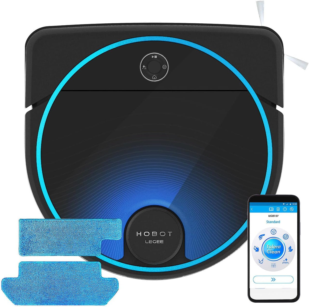 Sichler Exclusive Saugroboter, Schwarz, Hobot : HOBOT LEGEE 7 Multiroom-Wisch- und Saug-Roboter mit, Lidar (Saug und Wischroboter