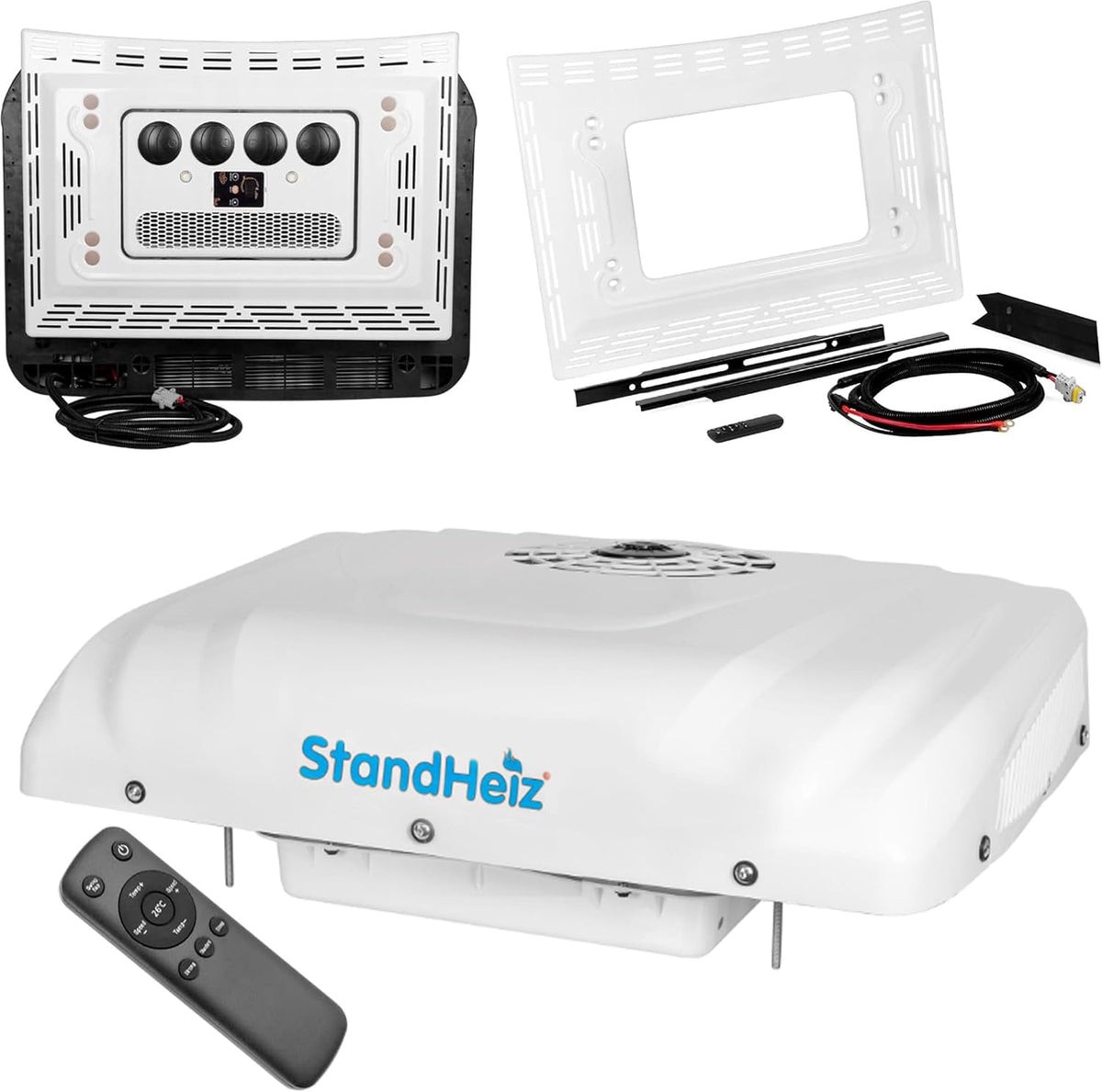 StandHeiz Mobiles Klimagerät, 2000 W, 12 V, Weiß, Standklimaanlage Dachklimaanlage Kompressor Klimaanlage für, Wohnmobil