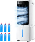 VLites Mobiles Klimagerät, Weiß, Ventilator mit Wasserkühlung Mobil, mit Lenkrollen