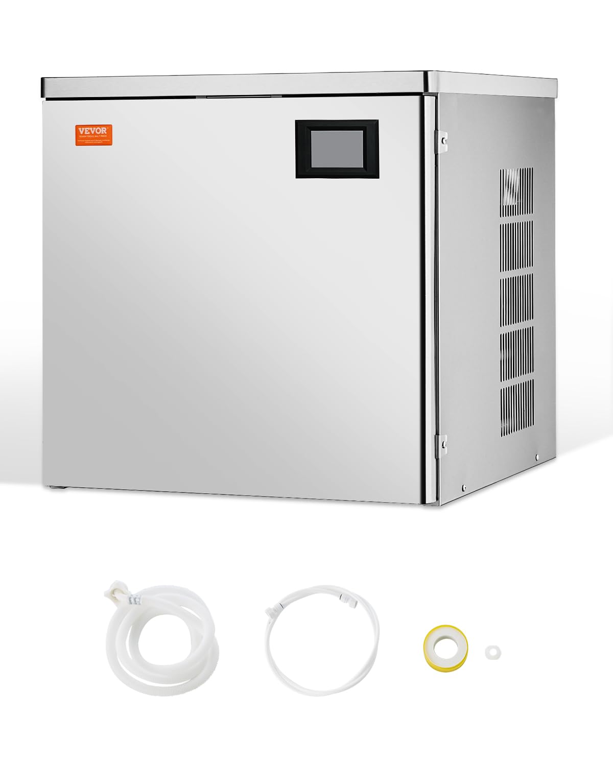 VEVOR Eismaschine, 163 kg, Silber, nkopf kommerzieller Eisbereiter (nur Kopf) /Tag, Kopf aus Edelstahl + PE-Kunststoff Eisbereiter-Kopf