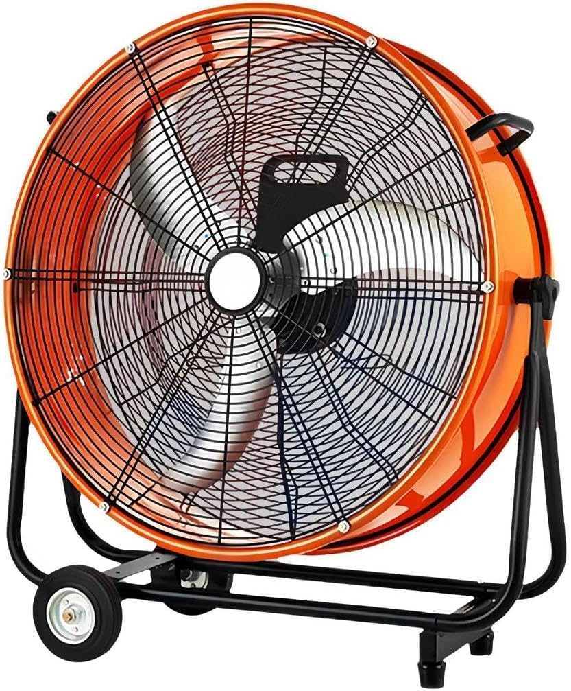Industrieller Bodengebläse, 61 cm, Weiß, Bodenventilator, robuster Luftzirkulator mit 4 Geschwindigkeiten und 130°