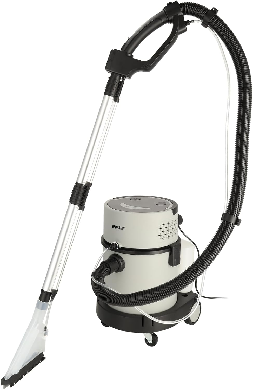 Dedra Staubsauger, 1200 W, 20l, Schwarz, 2-in-1 Waschsauger, Behälter, mit ferngesteuertes Sprüh- und Staubsystem und Vier