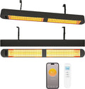 byecold Heizstrahler, 1500 W, Schwarz, Infrarotheizung, Infrarot mit Fernbedienung & WiFi APP, Wall-Mounted Hanging