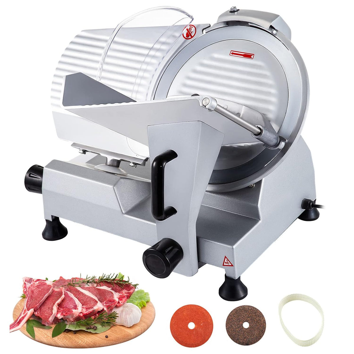 VEVOR Allesschneider, 30,48 cm, 320 W, 15 mm, Schwarz, Kommerzieller Fleisch, Elektrische Aufschnittmaschine Lebensmittelschneider