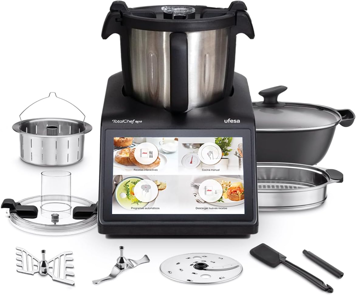 Ufesa Universalküchenmaschinen, 4,5 L, 3 L, Schwarz, TotalChef RK10 Intelligenter Multifunktions-Küchenroboter, 10' Touchscreen