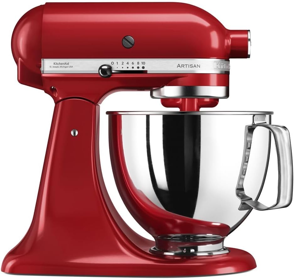 KitchenAid Universalküchenmaschinen, 4.8 L, Silber/Rot, Küchenmaschine - Artisan - Kippbarem Food Processor