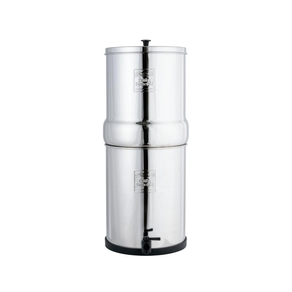 DOULTON Filterkannen, Silber, British Berkefeld, Enthält 2 Ultra-Fluorid-Filterpatronen, Edelstahl, hervorragend schmeckendes Wasser