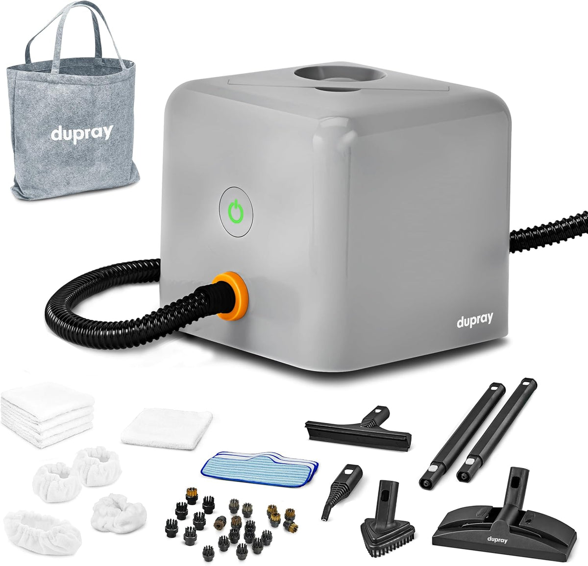 Dupray Dampfreiniger, Schwarz, Neat Plus, Vielseitiger Hochleistungs- für Zuhause: Böden, Möbel, Autos und mehr (EU-Stecker