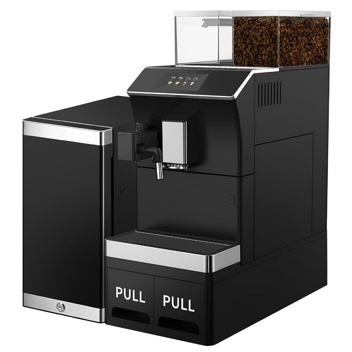 GGM Gastro Kaffeevollautomat, 5 Zoll, Schwarz/Silber, 16 Programme mit Touchscreen