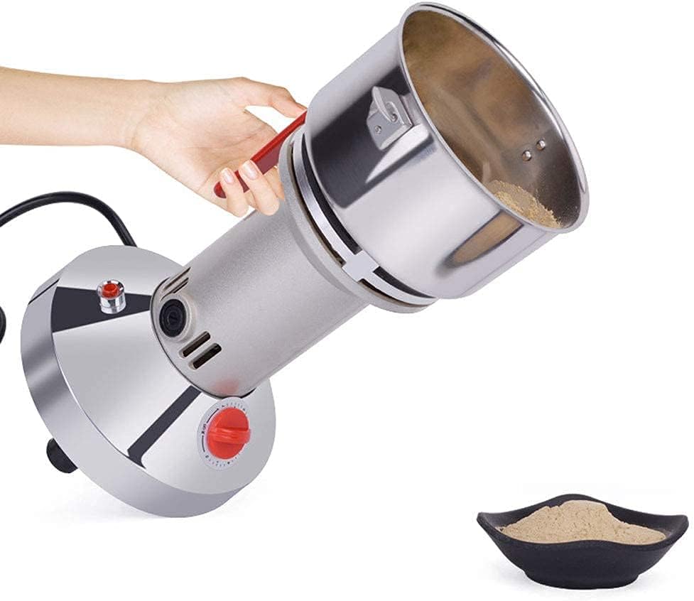 sjdoPulse Kaffeemaschine, Silber, Vollautomatische Kaffeemühle Zum Brühen, 100 G, Elektrische Getreidemühle, Edelstahl-Getreidemühle