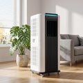 Mobiles Klimagerät, Weiß, Tragbare Klimaanlage 14000 BTU Schnelle Kühlung, Smart Luftentfeuchter, Leiser Schlafmodus