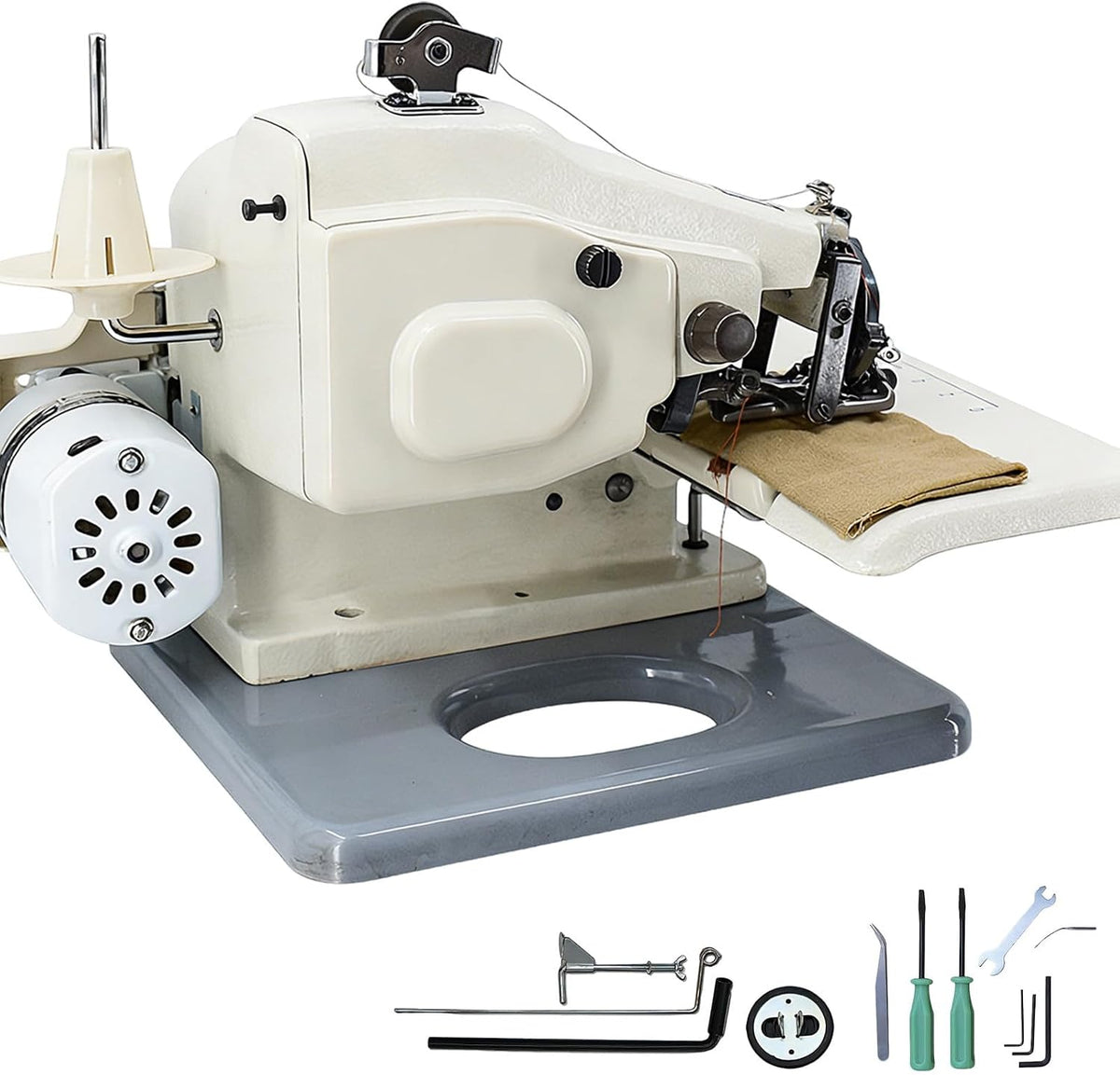 KPOUYYDS Blindstichmaschine, Grau, Tragbare Blindstich-Nähmaschine, 1250 Stiche/Minute, professionelle Tisch-, für Profis Heimwerker