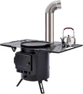 ROEUIPG Kaminofen, Schwarz, Kamin Multifunktionale, Reisen, Picknick, Grillen, Kochen und Heizen im Freien(C)