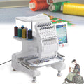 Stickmaschine Elektronisch gesteuerte Nähmaschinen, 25,4 cm, Schwarz, mit 12 Nadeln, 500 Muster über USB, LCD-Display