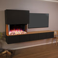 GLOW FIRE Elektrokamin, 250x139.5x42.4 cm, 1500 W, Schwarz, Kamin Fernsehwand CW5 rechtsoffen mit realistischem 3D