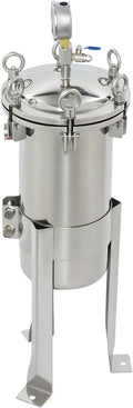 Queeucaer Teefilter, Silber, 304-Edelstahl Mit Manometer und Entlüftungsventil Großer