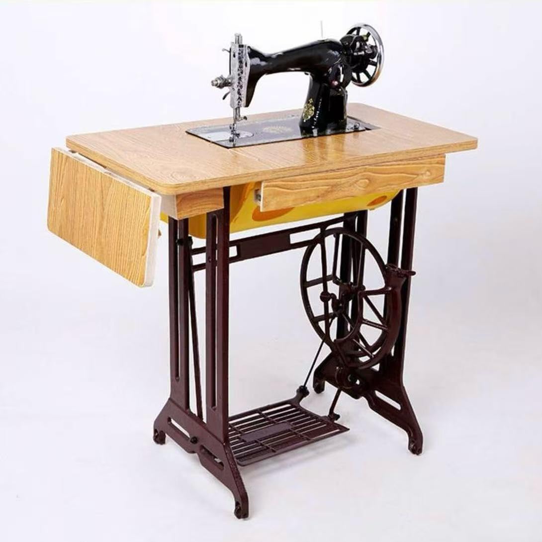 SJMDSDSC Overlock-Nähmaschinen, 100×100×42.5 cm, Schwarz, Nähmaschine im Vintage-Stil Haushaltsnähmaschine Fußbetrieb