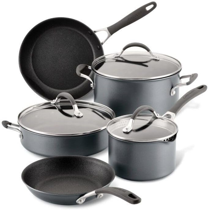 Circulon Backofen, Grau, Scratch Defense Induction Hob Pan Set of 5 - Töpfe und, Spülmaschinen- & festem Kochgeschirr