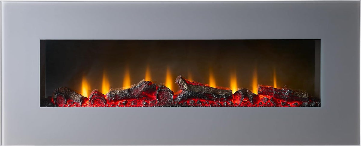 Adam Elektrokamin, 107 cm, Grau, Sureflame WM-9505 Elektrischer Wandkamin mit Fernbedienung