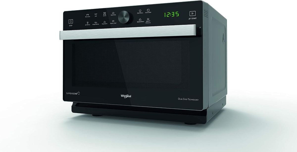 Whirlpool Mikrowelle, 900 W, 33 l, 33 L, Schwarz/Silber, MWP 337 SB Comptoir du Grill Schwarz, Silber, Grill, drehbar