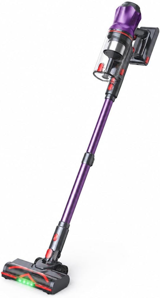 Lubluelu Stabstaubsauger, Schwarz, G20 Powerful Vacuum Cleaner, 4 Suction Levels & High-Power Mode, Sealed Filtration