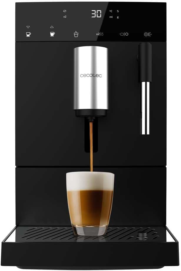 Cecotec Kaffeevollautomat, 1350 W, 19 Bar, Schwarz/Silber, Cremmaet Compact Steam