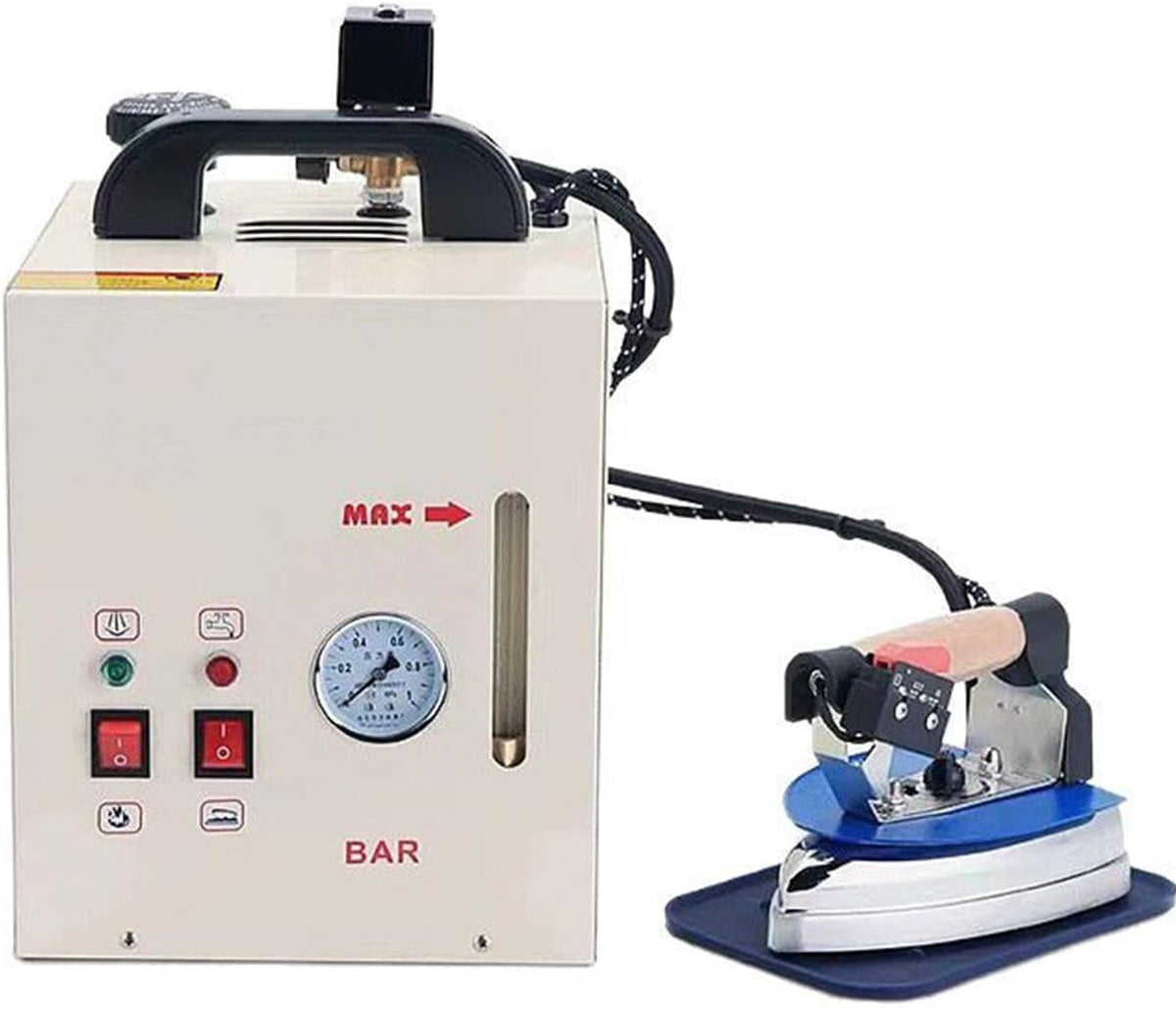 RETRIN Dampfglätter, 1600 W, 900 W, 4 L, Silber, Professioneller Dampfkessel + Bügeleisen, INOX-Behälter, Manometer & Wasserstandsanzeige