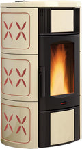 Extraflame Öfen, Schwarz, 1286503 Iside Idro H15 Wasserführender Pelletofen Majolika