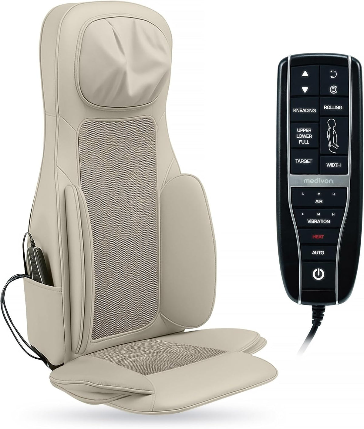 Medivon Massagestühle & Sitzauflagen, Grau, Olympia Massagematte Shiatsu Massagesessel mit Shiatsu, Luft- und Vibrationsmassage