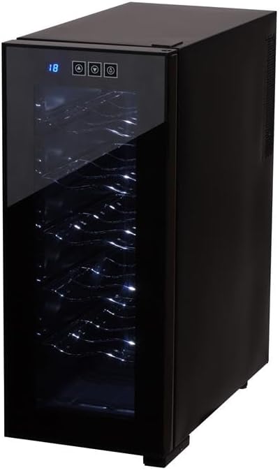 CAMRY Weinkühlschrank, 1 cm, Schwarz/Silber, CR8068 / 12 Flaschen / / Geringer Stromverbrauch, Schwarz, silber