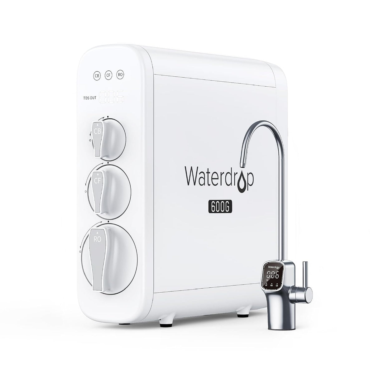 Waterdrop Monitor, Schwarz, G3P600 Umkehrosmoseanlage, 600 GPD, Intelligenter LED-Wasserhahn, NSF/ANSI 42, 58&372 Zertifiziert