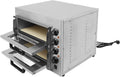 MooBeey Pizzaofen, 3000 W, Silber, Elektrisch aus Edelstahl mit Temperaturregelung, 2 Etagen Multifunktionsofen Pizza-Backofen mit Timer