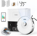 Redkey Saugroboter, 4 L, Schwarz, D8 mit Wischfunktion, 25.000Pa Saugkraft, Staubsauger Roboter mit Absaugstation
