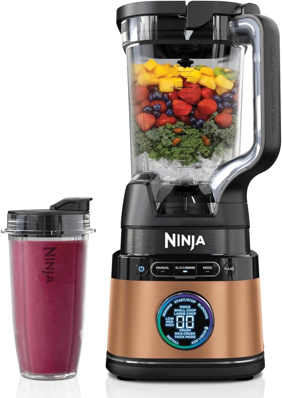 Ninja Küchenmaschinen, Rührgeräte & Mixer, Schwarz, 2-in-1 Detect Power Mixer Pro & Single Serve