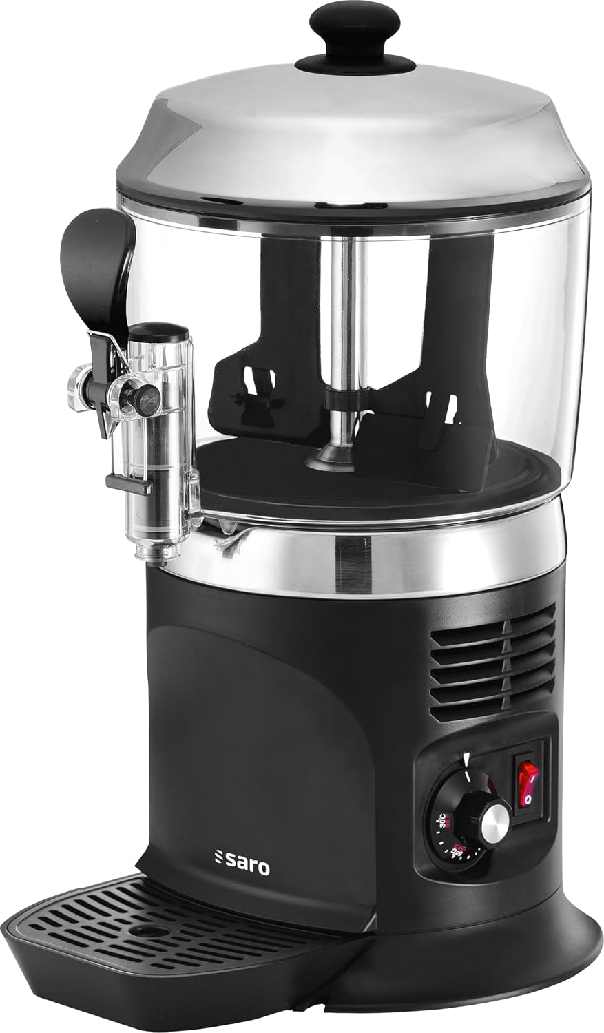 Saro Einkochautomaten, 500 mm, 1,1 kW, 230 V, 5 L, Schwarz, Kakaodispenser, Rührwerk, Temperatur stufenlos einstellbar
