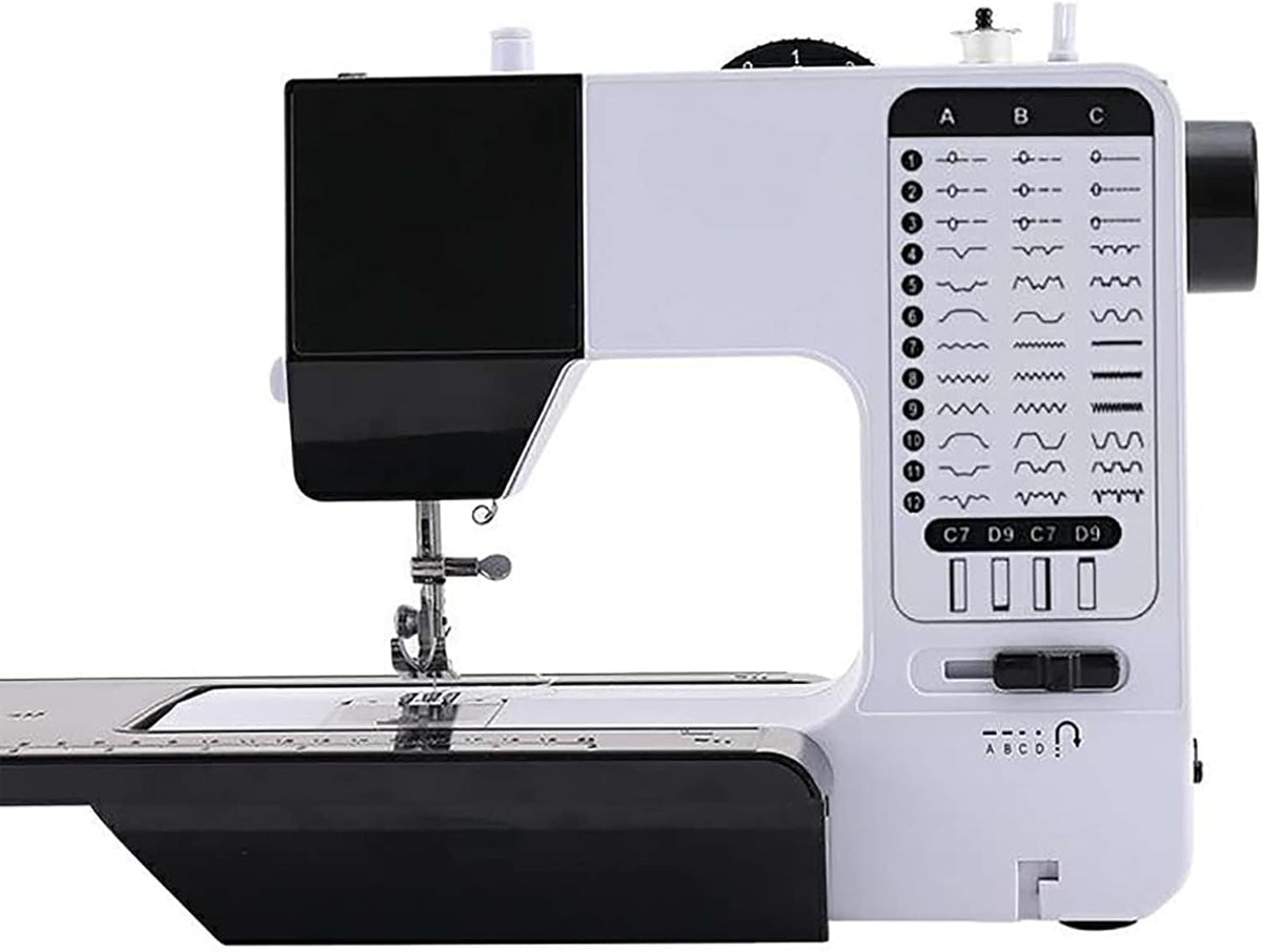 QUSYZD Overlock-Nähmaschinen, Grau, Tragbare Hochleistungs-Stickmaschine, multifunktionale Industrienähmaschine mit 38 integrierten