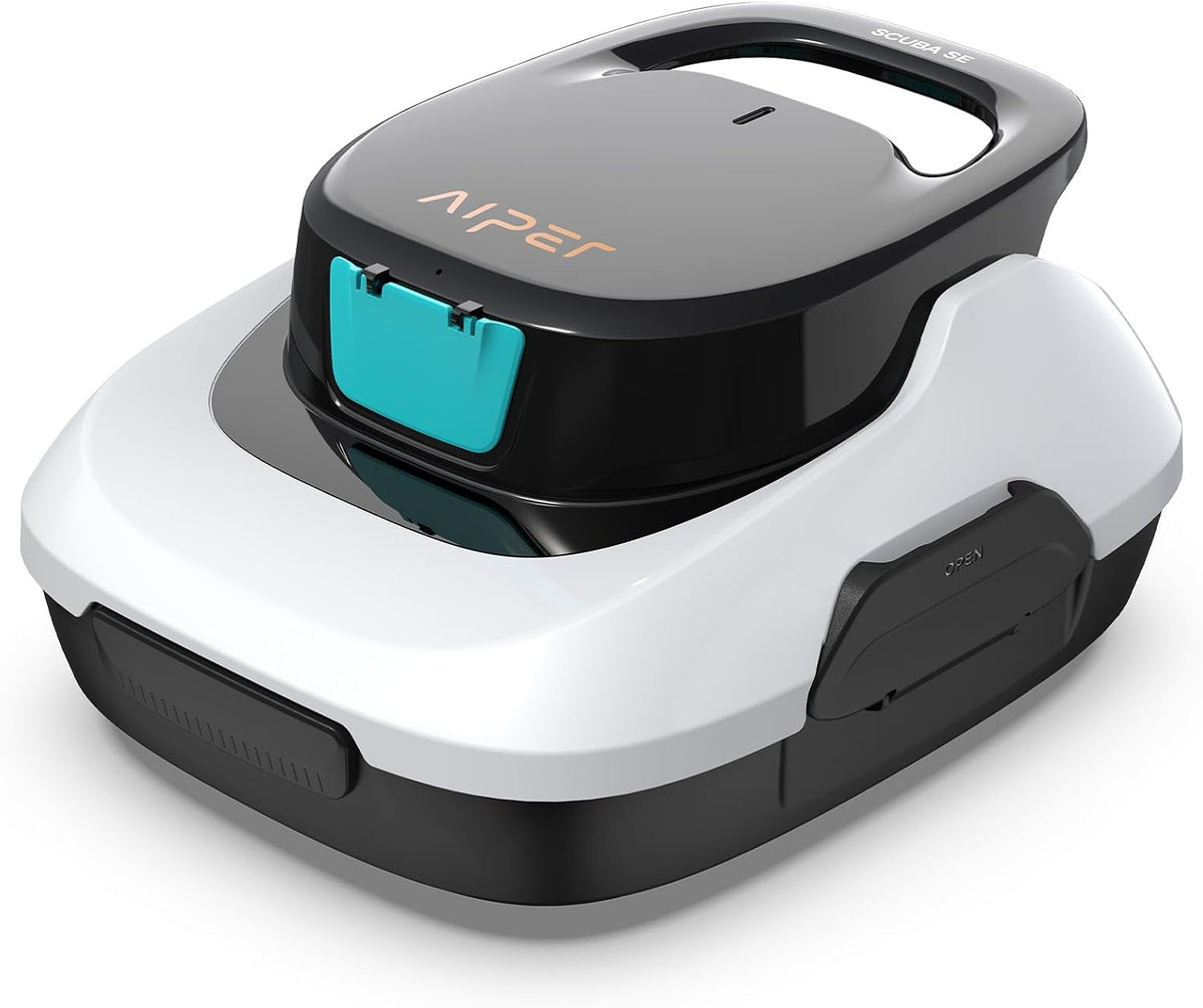 AIPER Poolroboter, Grau, Scuba SE Akku, Kabelloser Poolsauger mit 90 Min. Laufzeit, Automatisches Parken