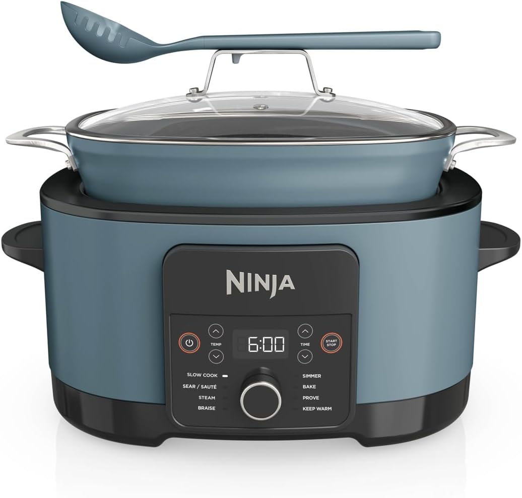 Ninja Schongarer, 8 l, Schwarz, Foodi PossibleCooker , MC1001EU, 8 Portionen, Meersalzgrau
