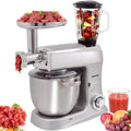 Syntrox Germany Universalküchenmaschinen, 7,5 Liter, Silber, Küchenmaschine Wasas Mixen & Zerkleinern, Mixer und Fleischwolf in einem