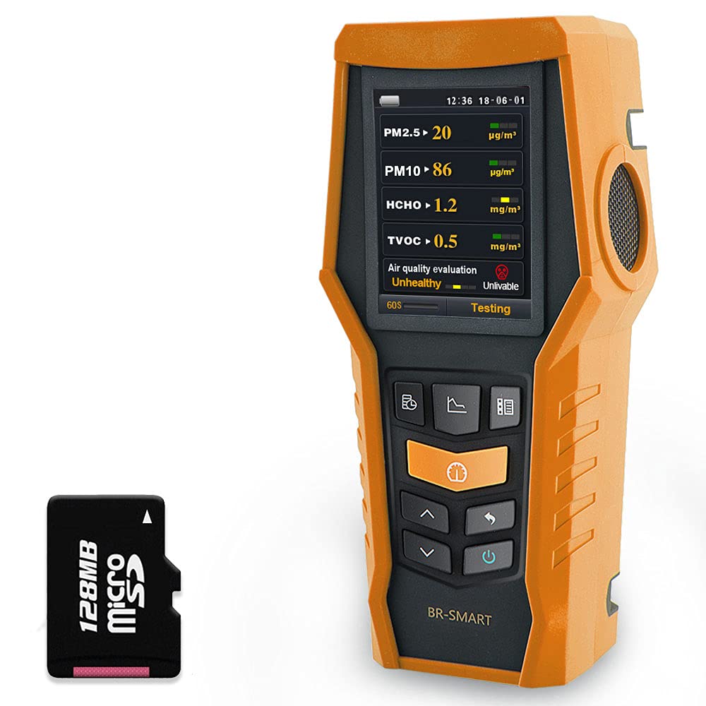 BLATN Monitor, Schwarz, Smart 126s Luftqualitäts für den Innenbereich, TVOC Tester, 5 Meter, Formaldehyd-HCHO-Detektor