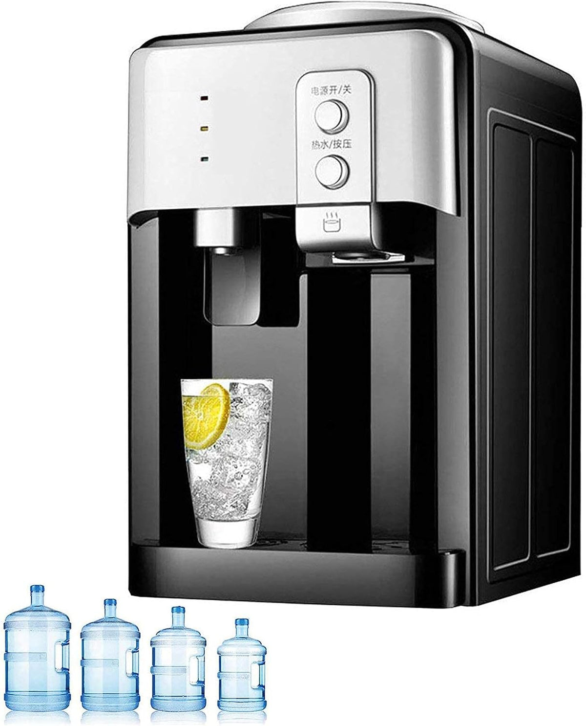 YXJPP Heißwasserspender, 220 V, Grau, elektrischer Wasserspender, Tisch-Wasserspender, Kalt-Heiß-EIS-Wasserkühler