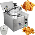 LQQYJSM Heissluftfritteuse, 3000 W, 16 l, 3 kW, Silber, 16-Liter-Gewerbe-Elektro-Heißluftfritteuse Mit Großem Öltank