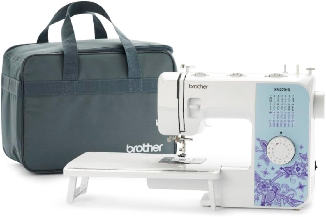 Brother Elektronisch gesteuerte Nähmaschinen, Grau, XM2701S Nähmaschine (Exklusive Edition), Tisch und Tasche inklusive