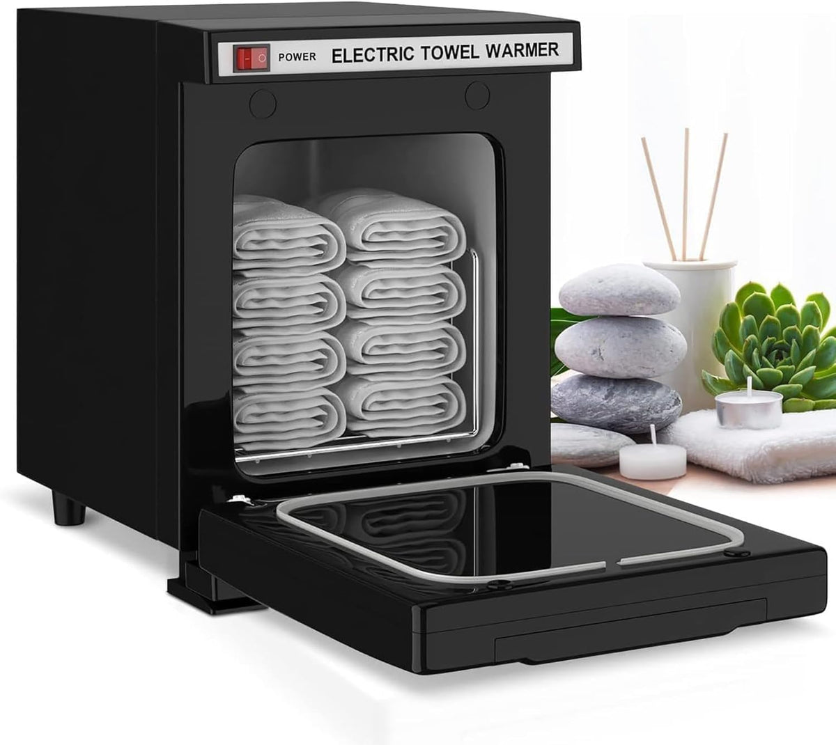 Handtuchwärmer, 5 L, Schwarz, Professioneller Schrank ℃ ° C Schnelle Heizung mit, Salon, Zuhause & Hotel, kompakter für Gesichts- & Handtücher